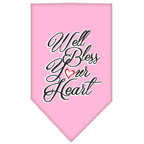 Well Bless Your Heart Screen Print Bandana Light Pink Large